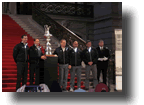 Presser at SF City Hall, Feb 2010: SF Mayor Gavin Newsome, Larry Ellison, the Auld Mug, James Spithall, John Kostecki, Russell Counts, some guy